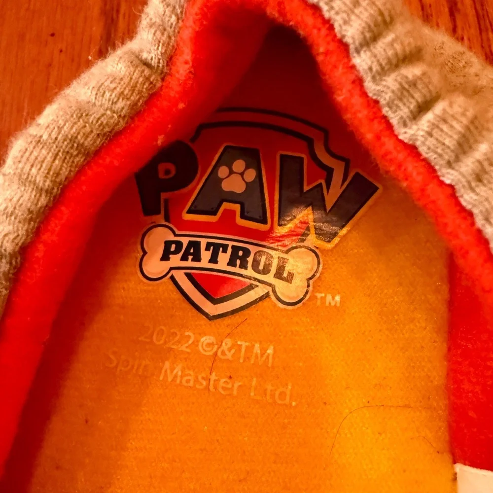 Paw‎ Patrol Orange and Yellow Lined Slippers - Size 7/8